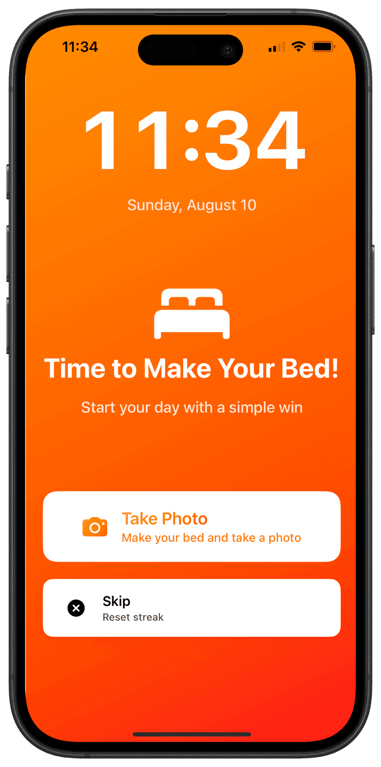 Time to make your bed screen